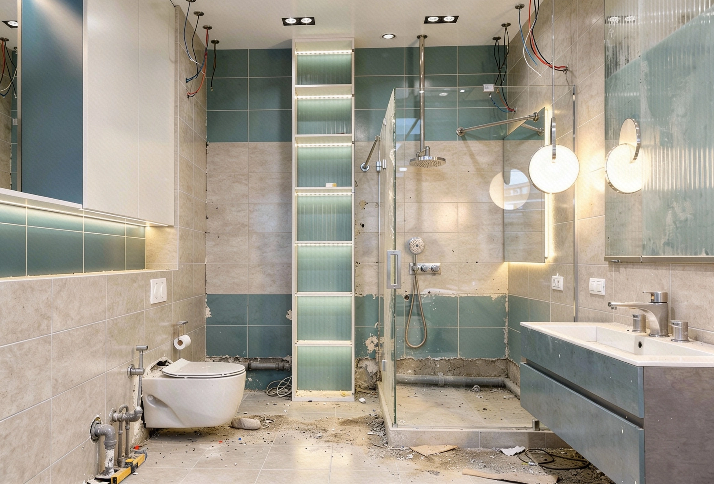 Custom bathroom wall storage cabinets designed by Dallas Cabinets KB