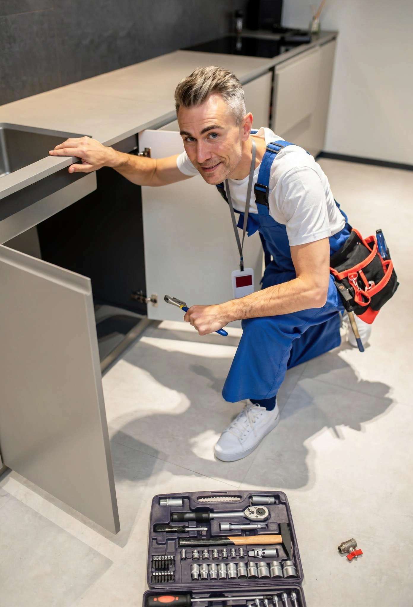 Custom kitchen cabinet installation work by Dallas Cabinets KB technician