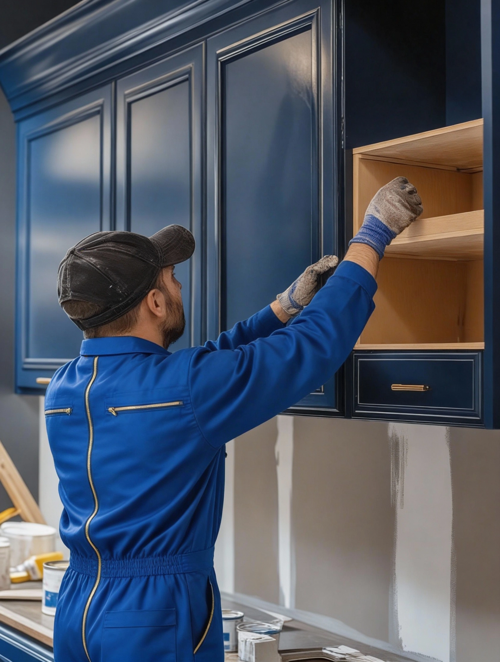 Custom kitchen cabinet installation by Dallas Cabinets KB technician