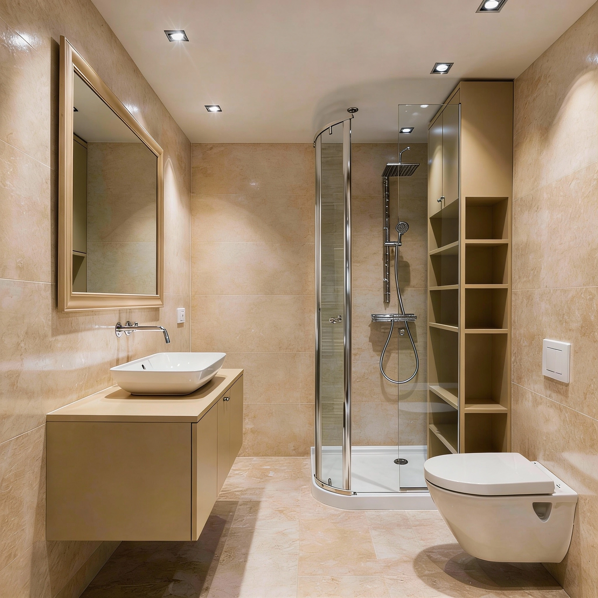 Wall mounted bathroom cabinet with storage by Dallas Cabinets KB