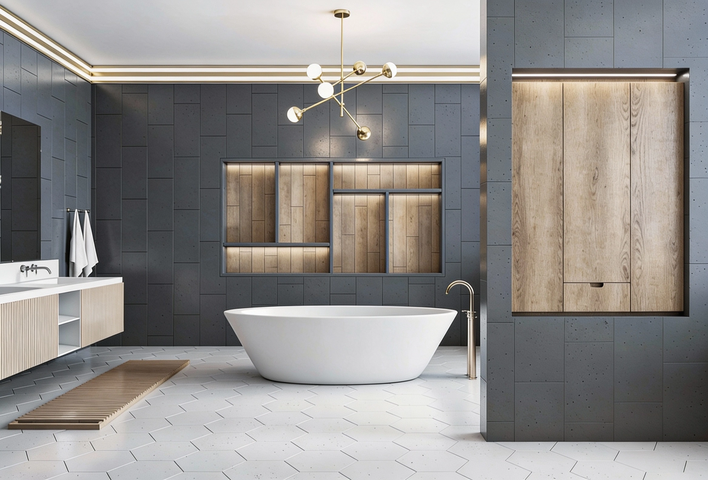 Wall mounted bathroom cabinet with storage by Dallas Cabinets KB